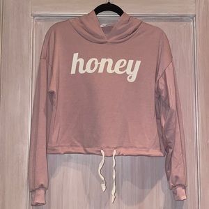 Fashion Nova Blush “Honey” Cropped Hoodie
